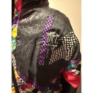 VTG Bright + Bold Floral Zip Windbreaker for the Mirage Casino Embroidered Logo